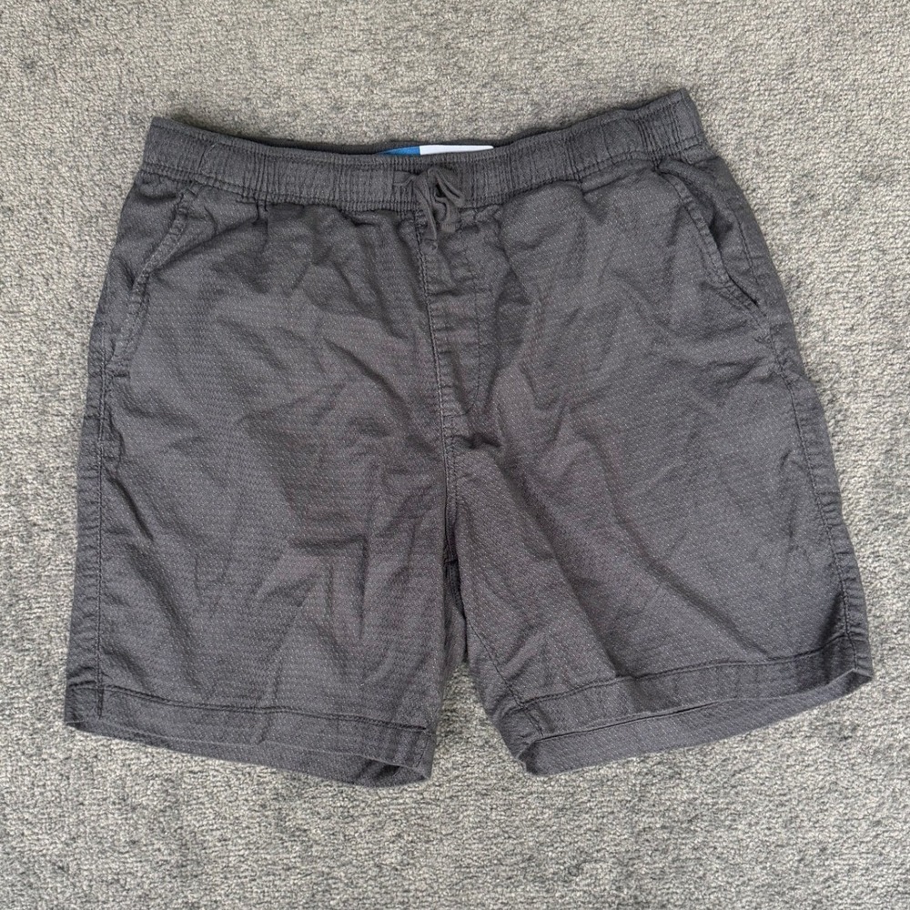 Old Navy Mens Jogger Shorts Charcoal Gray Textured Cotton Size Medium 7in Inseam - Picture 1 of 6